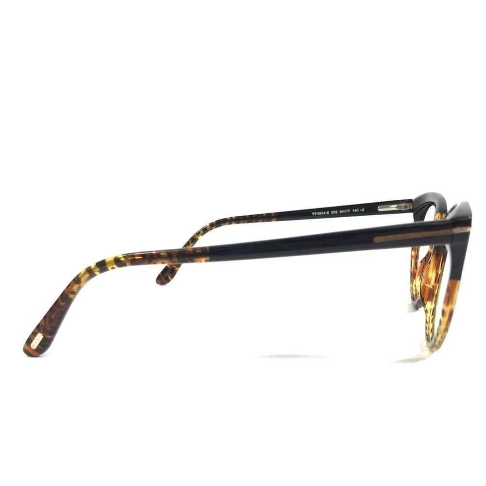 Tom Ford Eyeglasses Frames TF5674-B 005 Black Brown Cat Eye Full Rim 54-17-140